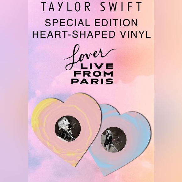 Taylor Swift Lover Live From Paris LLFP Heart-Shaped Vinyl Album - Picture 4 of 4